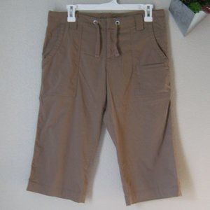 Lucy Capri Shorts Womens  Crop Button Tab Stretch Pockets Hiking